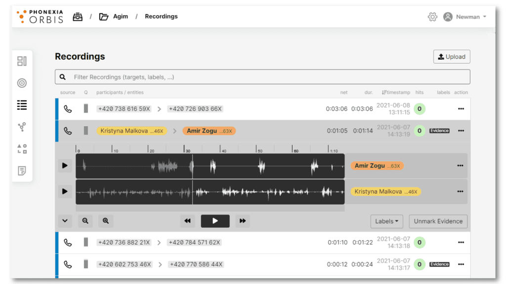 Phonexia Orbis | Revolutionary Software for Audio Recordings Investigation